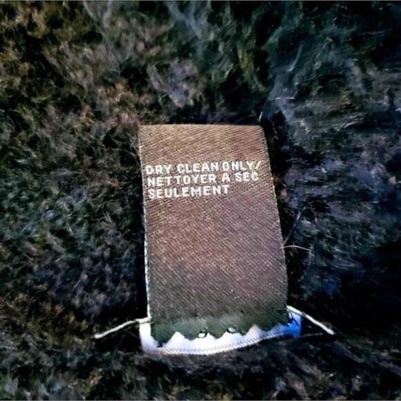 THEORY Tunic Sweater, Black Mohair Wool Soft Long Sleeve Eyelets Belted Velvet S - Picture 7 of 11